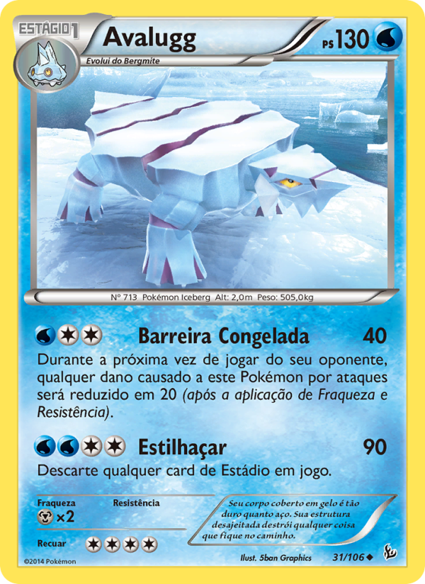 Avalugg 31 — Flash de Fogo (Portuguese Pokémon TCG card)