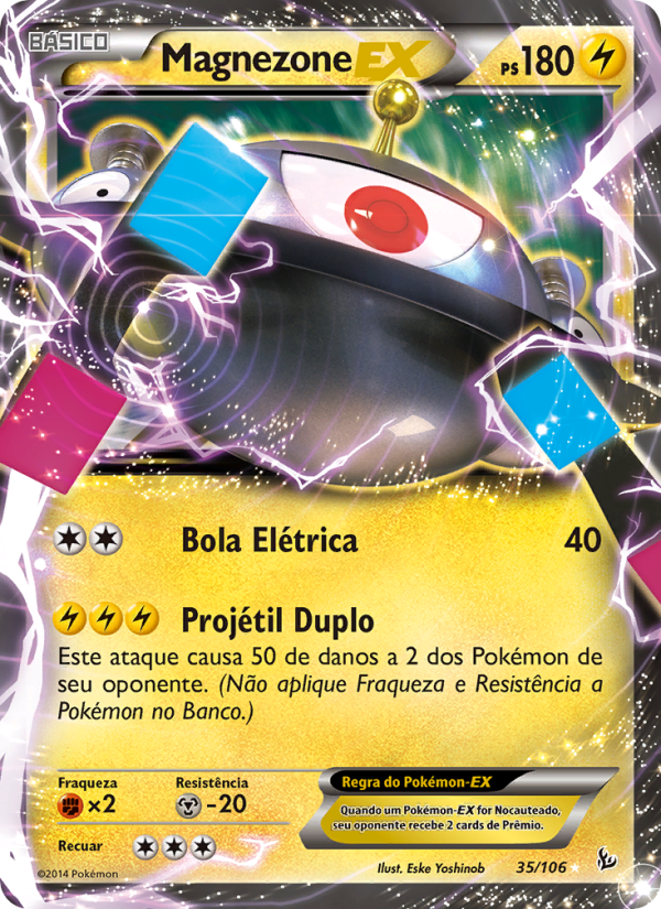 Magnezone EX 35 — Flash de Fogo (Portuguese Pokémon TCG card)