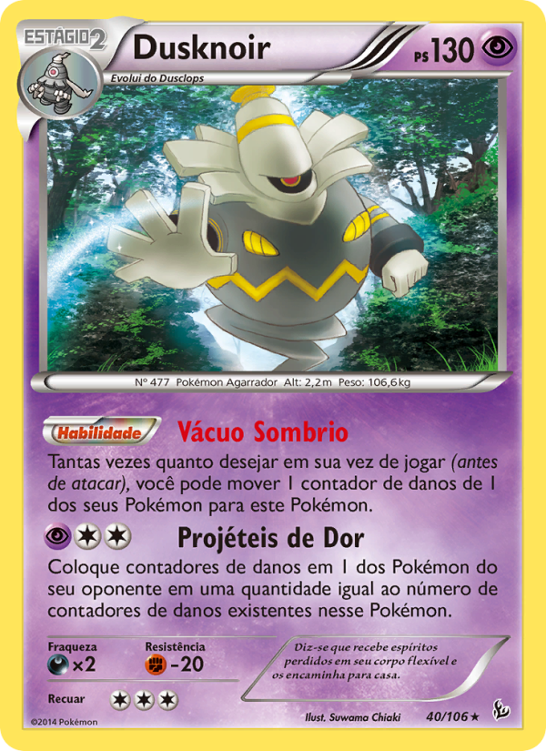 Dusknoir 40 — Flash de Fogo (Portuguese Pokémon TCG card)