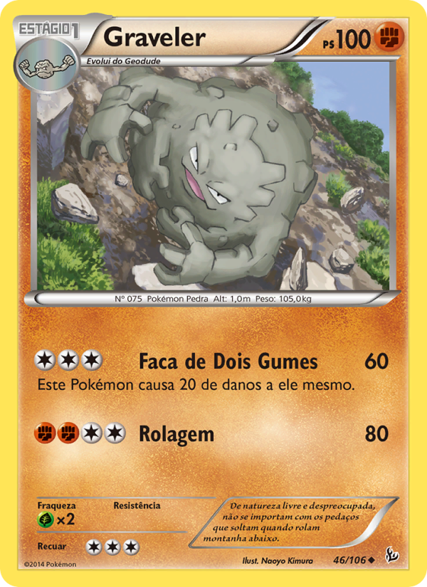 Graveler 46 — Flash de Fogo (Portuguese Pokémon TCG card)