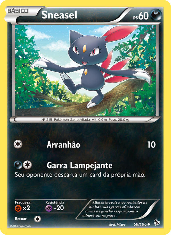 Sneasel 50 — Flash de Fogo (Portuguese Pokémon TCG card)