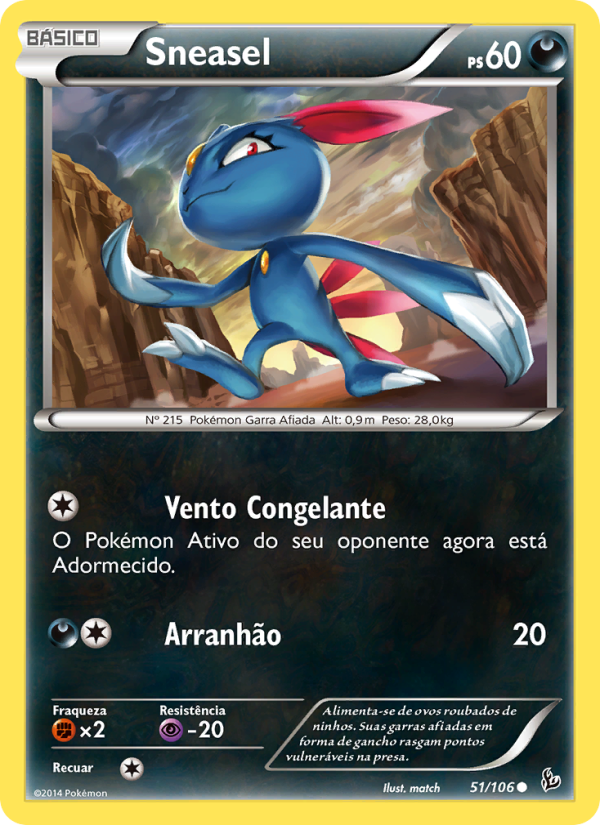 Sneasel 51 — Flash de Fogo (Portuguese Pokémon TCG card)