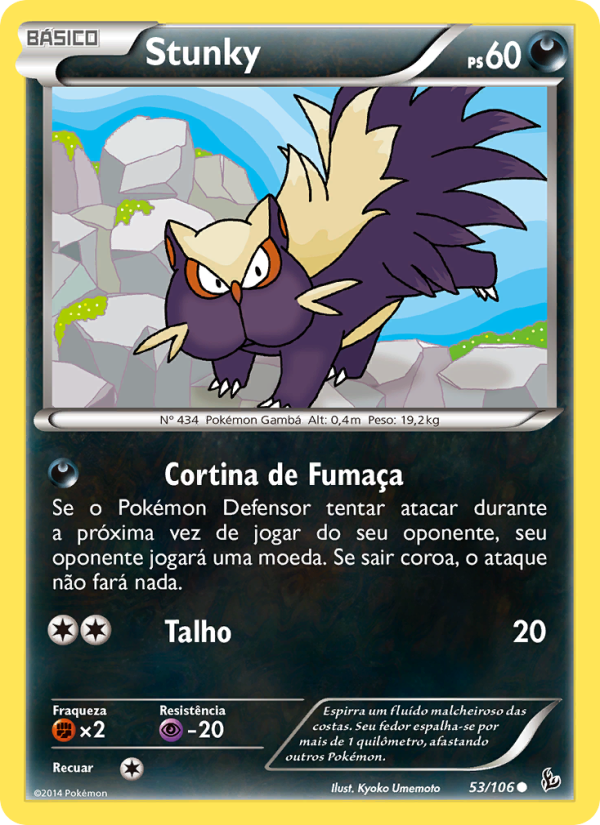 Stunky 53 — Flash de Fogo (Portuguese Pokémon TCG card)