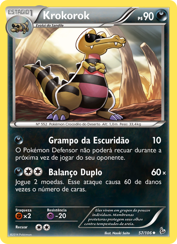 Krokorok 57 — Flash de Fogo (Portuguese Pokémon TCG card)