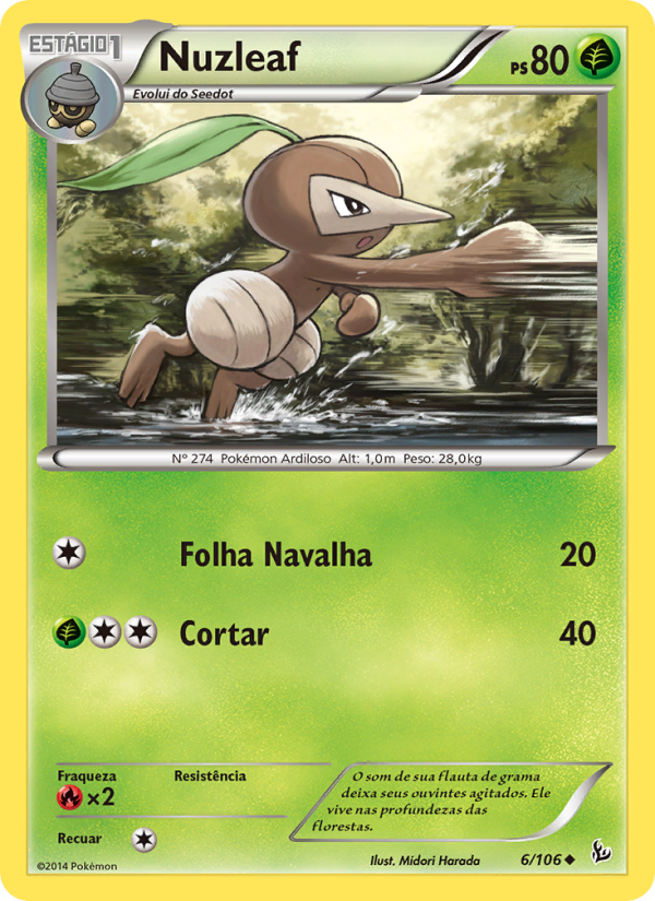 Nuzleaf 6 — Flash de Fogo (Portuguese Pokémon TCG card)