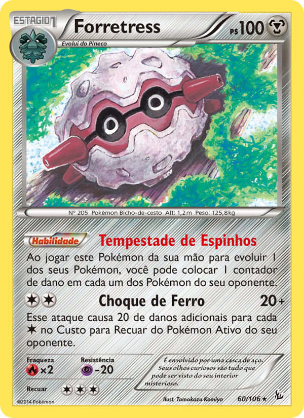 Forretress 60 — Flash de Fogo (Portuguese Pokémon TCG card)