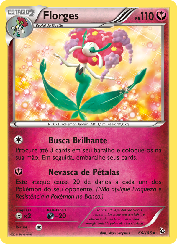 Florges 66 — Flash de Fogo (Portuguese Pokémon TCG card)