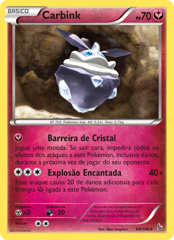 Carbink 68 — Flash de Fogo (Portuguese Pokémon TCG card)