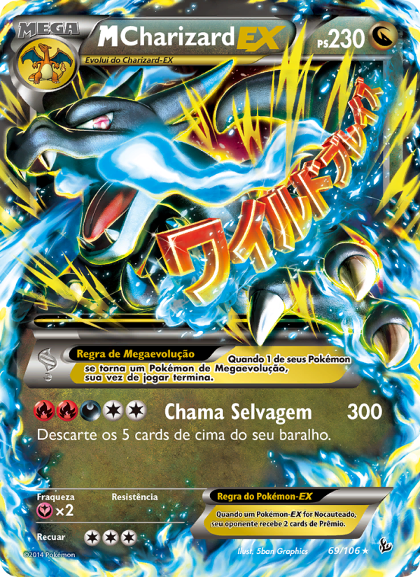 M-Charizard EX 69 — Flash de Fogo (Portuguese Pokémon TCG card)