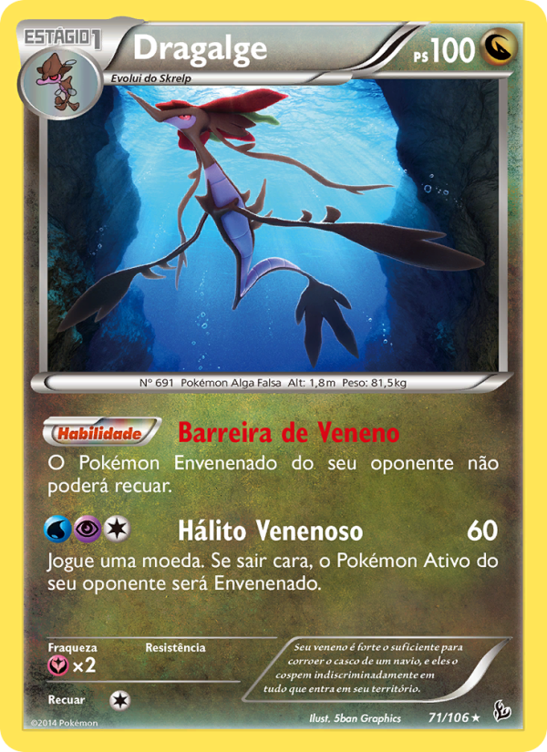 Dragalge 71 — Flash de Fogo (Portuguese Pokémon TCG card)