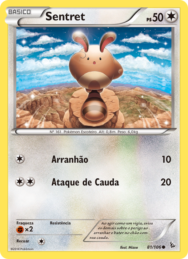 Sentret 81 — Flash de Fogo (Portuguese Pokémon TCG card)