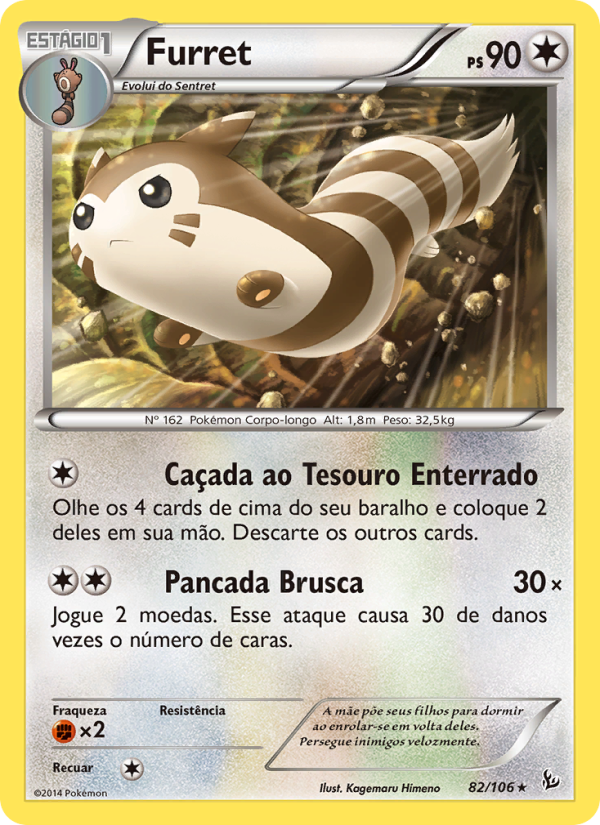 Furret 82 — Flashfire (Portuguese Pokémon TCG card)