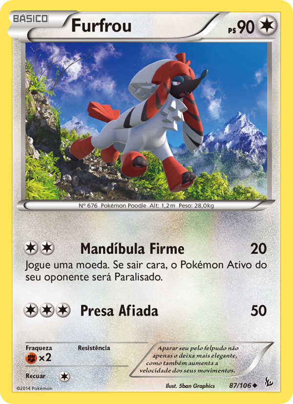 Furfrou 87 — Flash de Fogo (Portuguese Pokémon TCG card)