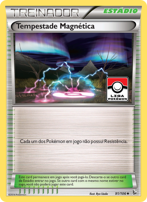 Tempestade Magnética 91 — Flash de Fogo (Portuguese Pokémon TCG card)