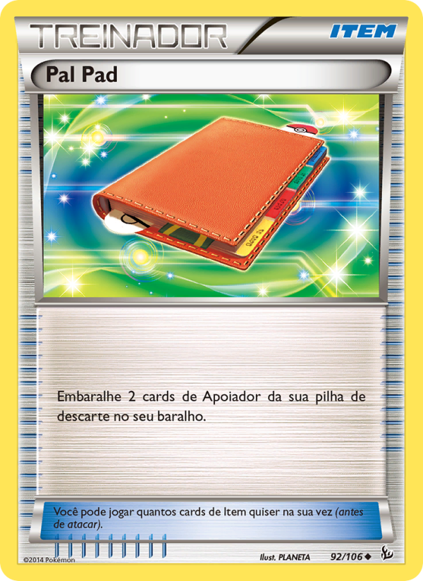 Pal Pad 92 — Flash de Fogo (Portuguese Pokémon TCG card)