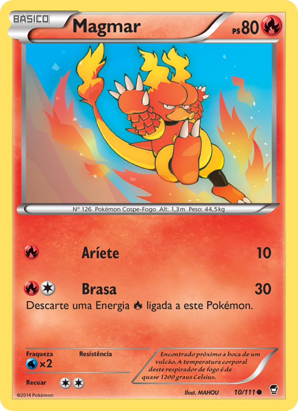 Magmar 10 — Punhos Furiosos (Portuguese Pokémon TCG card)