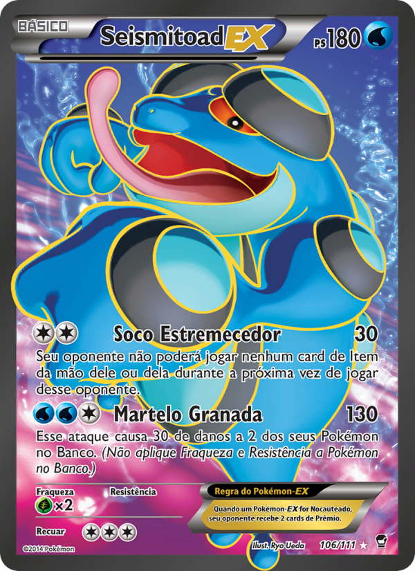 Seismitoad EX 106 — Punhos Furiosos (Portuguese Pokémon TCG card)