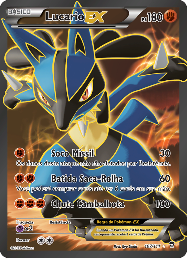 Lucario EX 107 — Punhos Furiosos (Portuguese Pokémon TCG card)