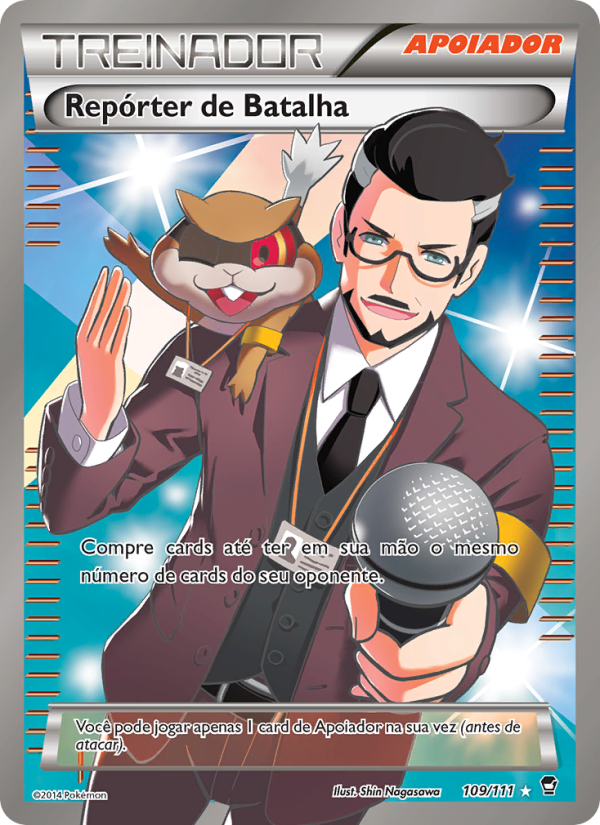 Repórter de Batalha 109 — Punhos Furiosos (Portuguese Pokémon TCG card)