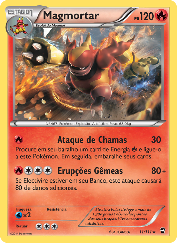 Magmortar 11 — Punhos Furiosos (Portuguese Pokémon TCG card)