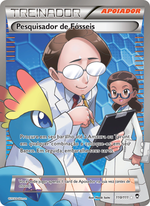 Pesquisador de Fósseis 110 — Punhos Furiosos (Portuguese Pokémon TCG card)