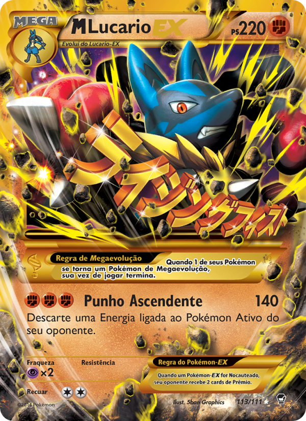 M-Lucario EX 113 — Punhos Furiosos (Portuguese Pokémon TCG card)