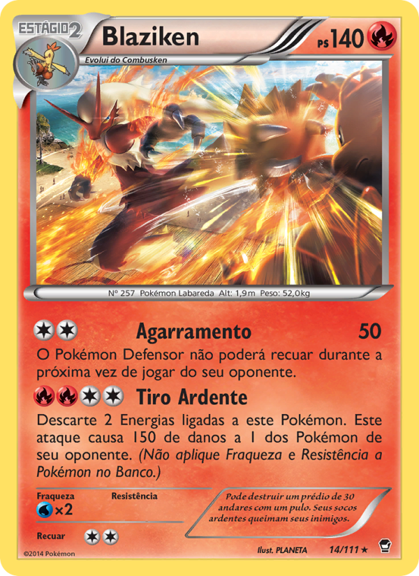 Blaziken 14 — Punhos Furiosos (Portuguese Pokémon TCG card)