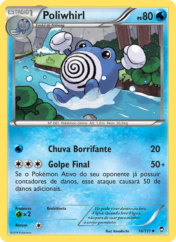 Poliwhirl 16 — Punhos Furiosos (Portuguese Pokémon TCG card)