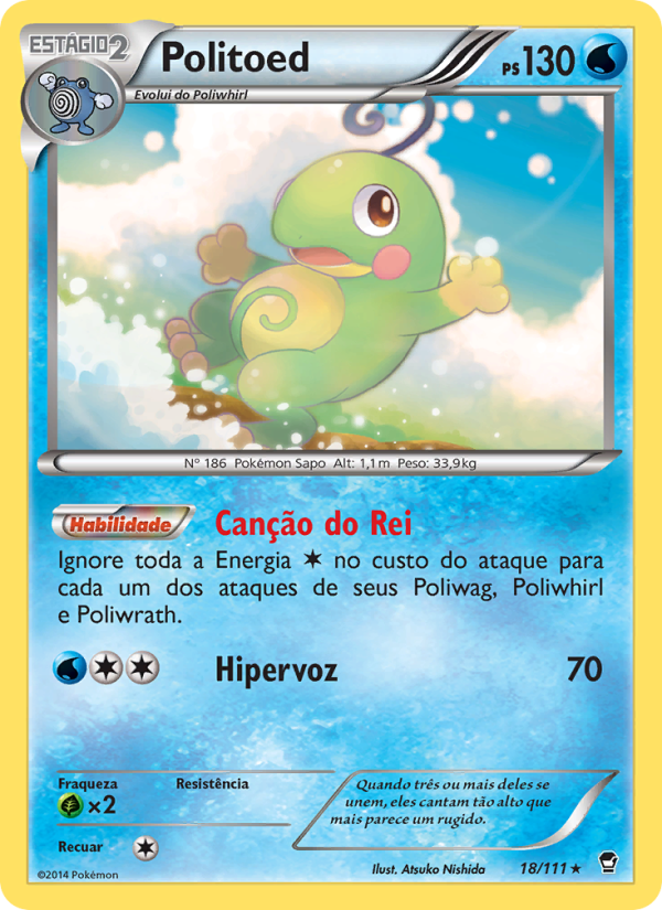 Politoed 18 — Punhos Furiosos (Portuguese Pokémon TCG card)