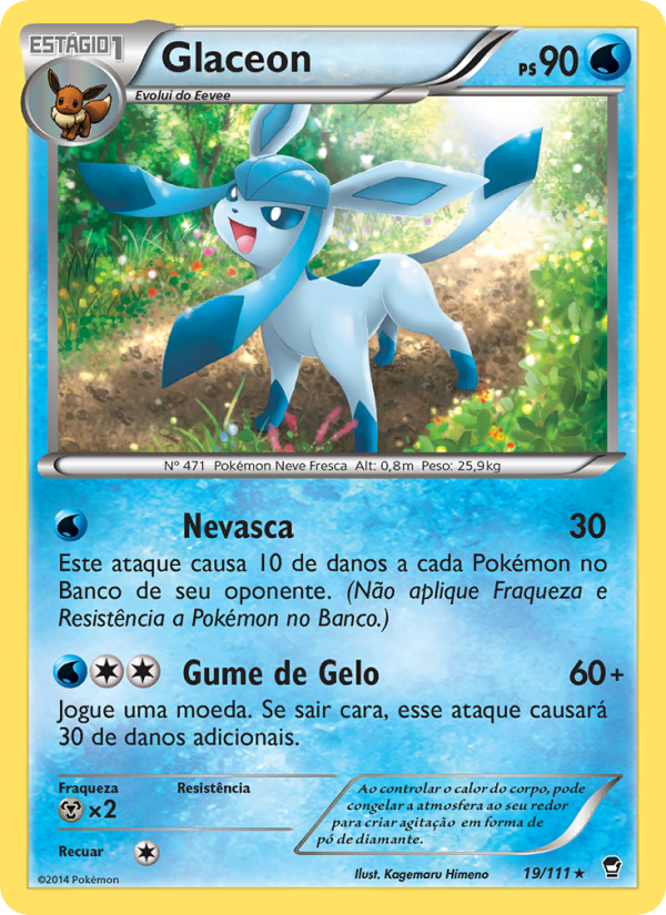 Glaceon 19 — Furious Fists (Portuguese Pokémon TCG card)