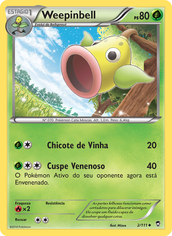 Weepinbell 2 — Punhos Furiosos (Portuguese Pokémon TCG card)