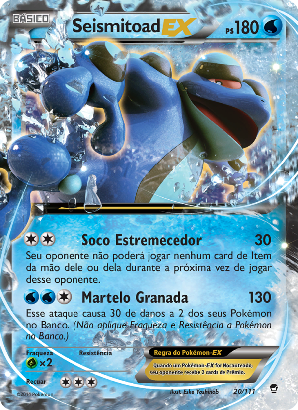 Seismitoad EX 20 — Furious Fists (Portuguese Pokémon TCG card)