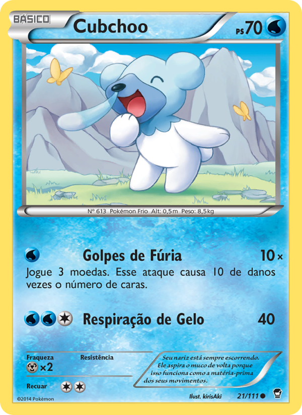 Cubchoo 21 — Furious Fists (Portuguese Pokémon TCG card)