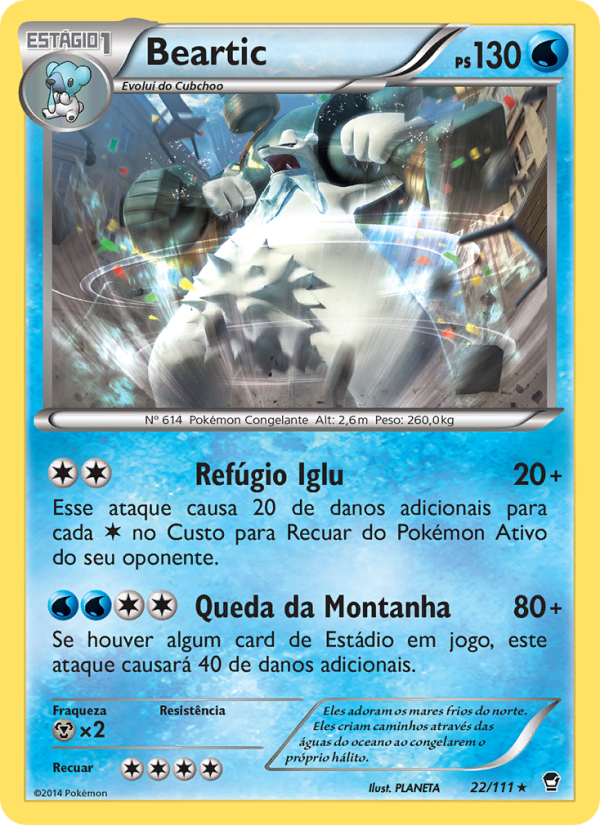 Beartic 22 — Furious Fists (Portuguese Pokémon TCG card)