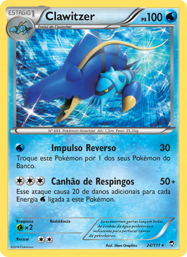 Clawitzer 24 — Furious Fists (Portuguese Pokémon TCG card)