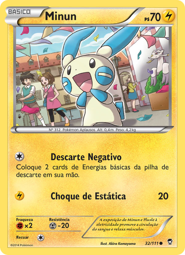 Minun 32 — Punhos Furiosos (Portuguese Pokémon TCG card)