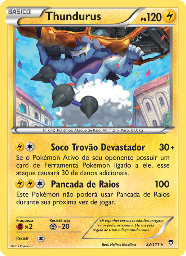 Thundurus 33 — Punhos Furiosos (Portuguese Pokémon TCG card)