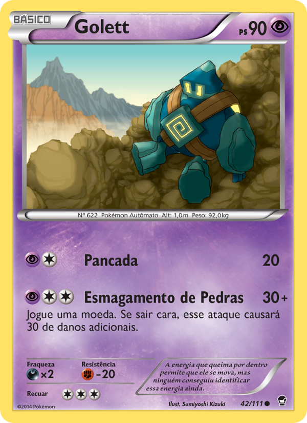 Golett 42 — Punhos Furiosos (Portuguese Pokémon TCG card)