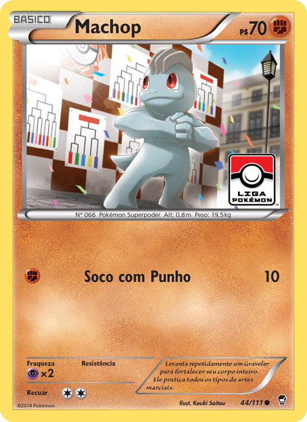 Machop 44 — Punhos Furiosos (Portuguese Pokémon TCG card)