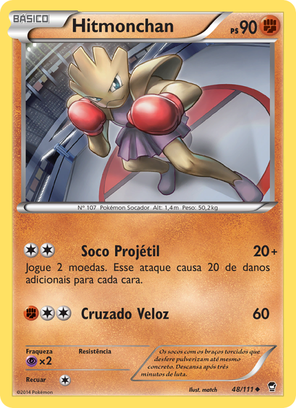 Hitmonchan 48 — Punhos Furiosos (Portuguese Pokémon TCG card)