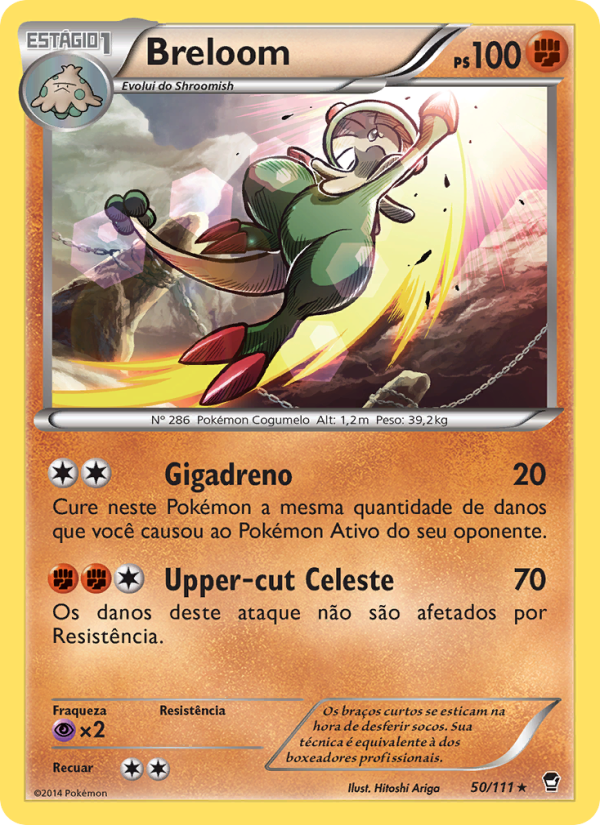 Breloom 50 — Punhos Furiosos (Portuguese Pokémon TCG card)