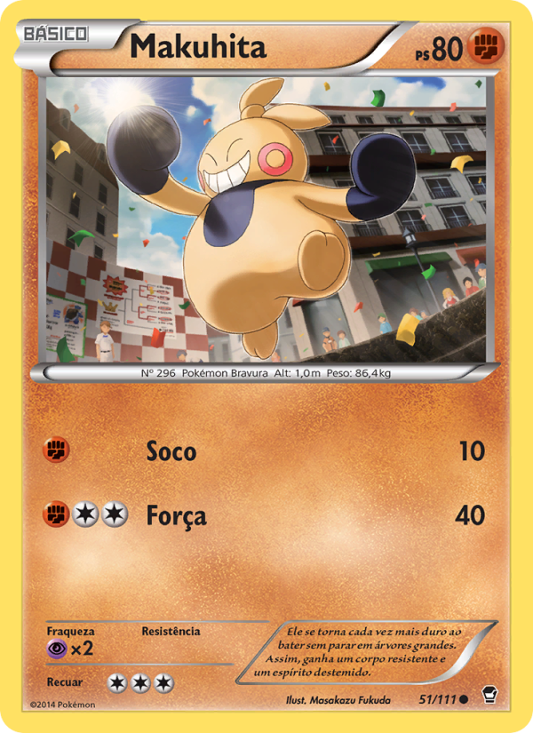 Makuhita 51 — Punhos Furiosos (Portuguese Pokémon TCG card)