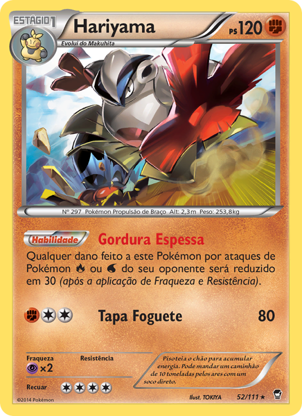 Hariyama 52 — Punhos Furiosos (Portuguese Pokémon TCG card)