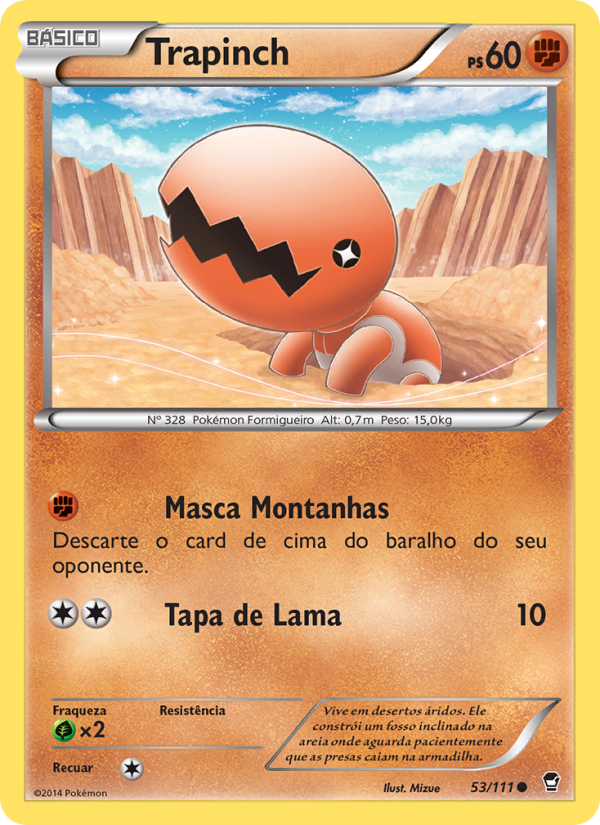 Trapinch 53 — Punhos Furiosos (Portuguese Pokémon TCG card)