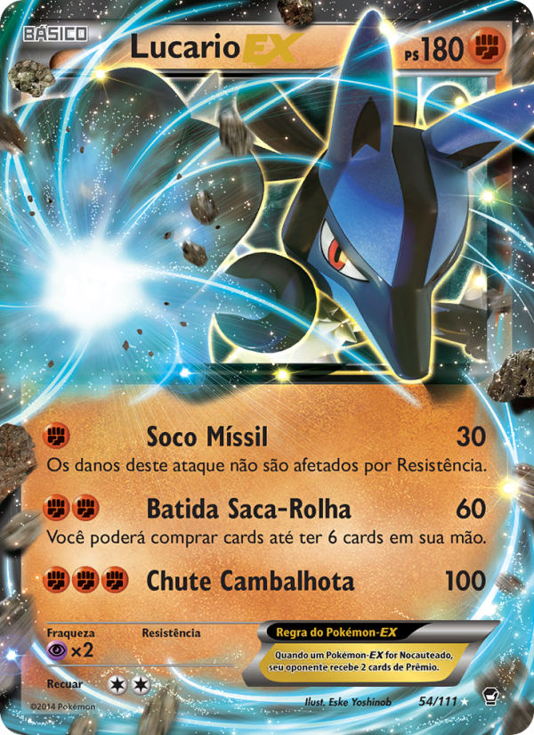 Lucario EX 54 — Punhos Furiosos (Portuguese Pokémon TCG card)