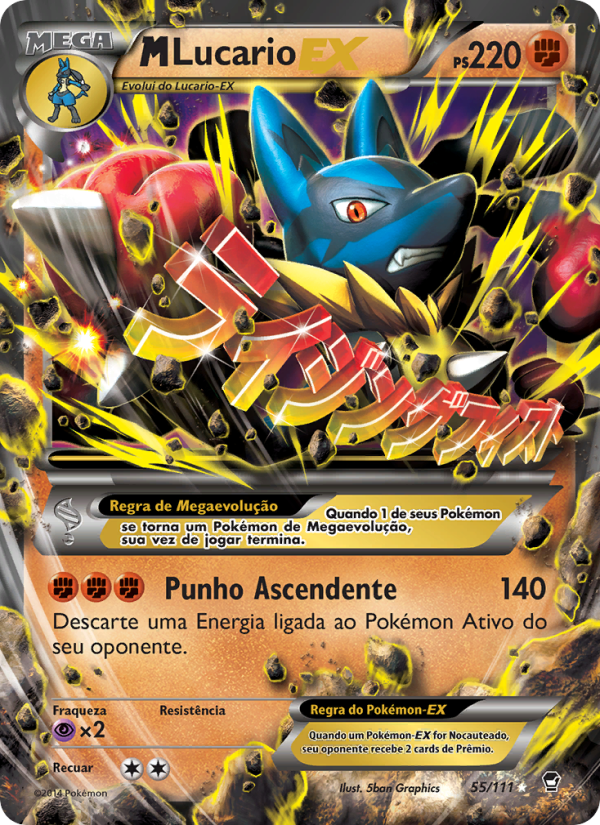 M-Lucario EX 55 — Punhos Furiosos (Portuguese Pokémon TCG card)