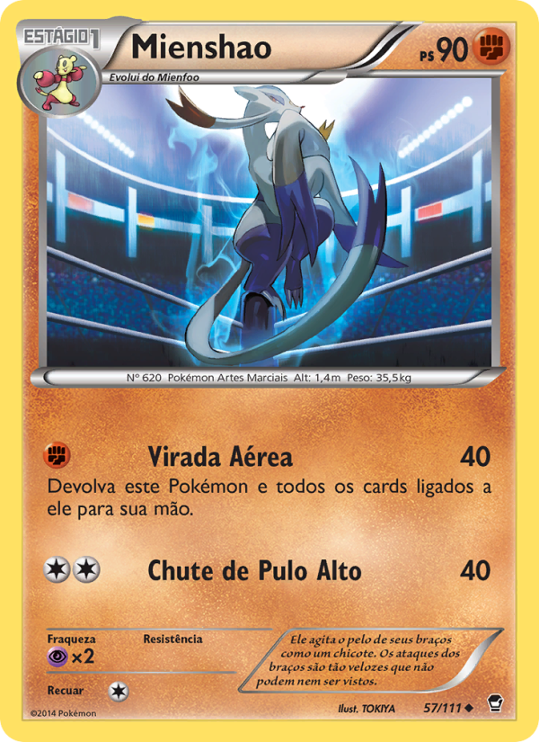 Mienshao 57 — Punhos Furiosos (Portuguese Pokémon TCG card)