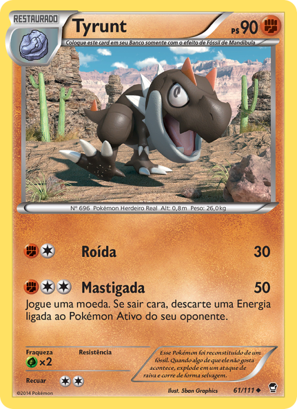 Tyrunt 61 — Furious Fists (Portuguese Pokémon TCG card)