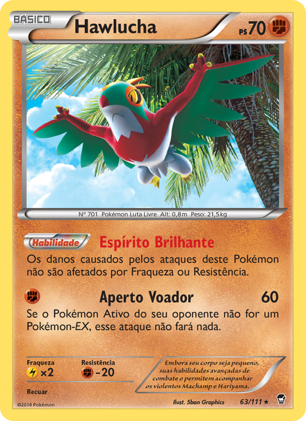 Hawlucha 63 — Furious Fists (Portuguese Pokémon TCG card)