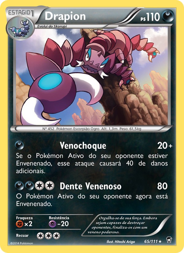 Drapion 65 — Furious Fists (Portuguese Pokémon TCG card)